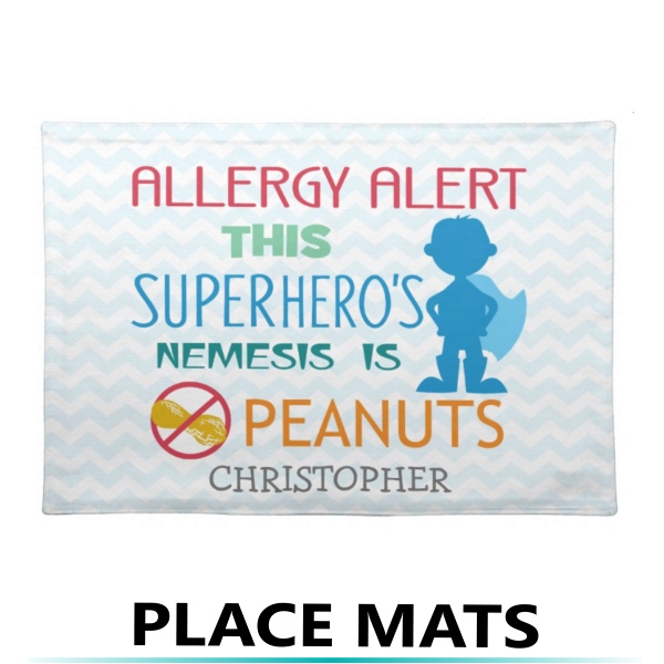 Food Allergy Alert Place Mats Lil Allergy Advocates