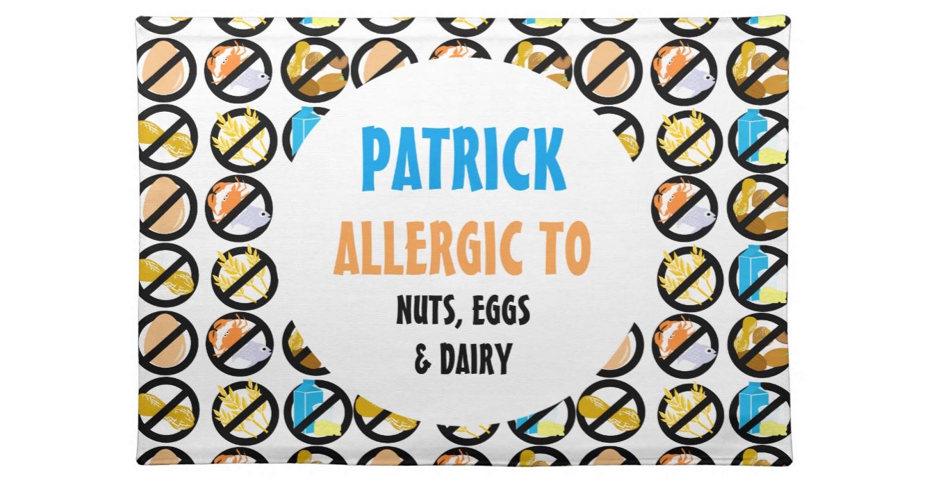 Food Allergy Placemats Lil Allergy Advocates
