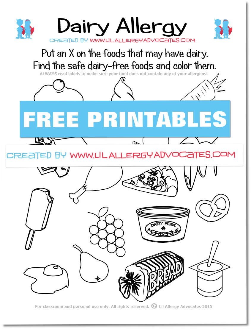 Food Allergy Match and Identify Printables