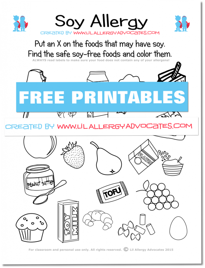 Food Allergy Match and Identify Printables Lil Allergy Advocates