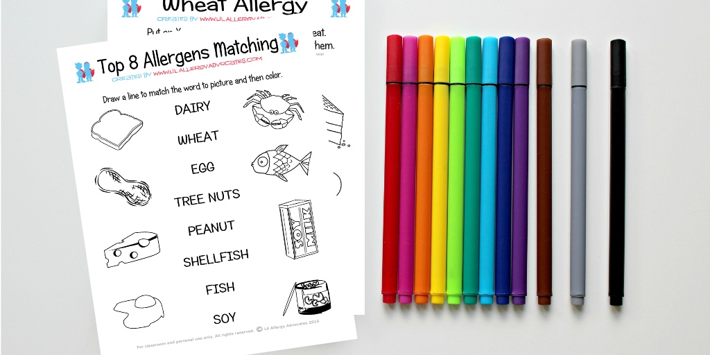 Food Allergy Match and Identify Printables