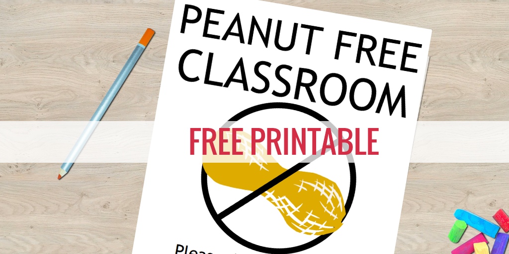 Free Nut Free Classroom Signs