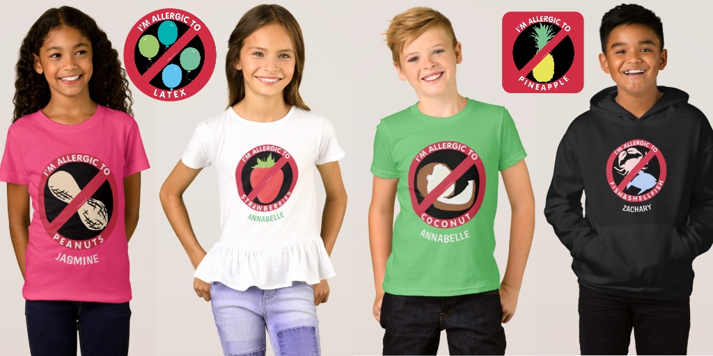 Allergy Symbol Stickers & Shirts