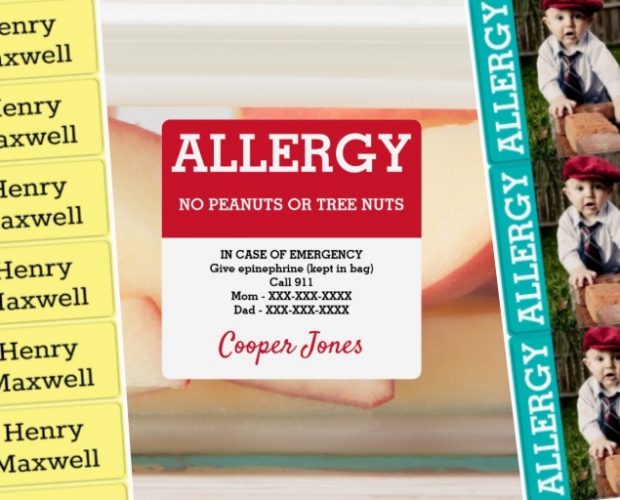 Personalized Waterproof Allergy Labels