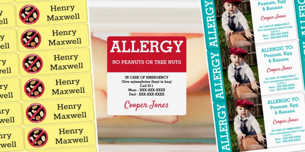 Personalized Waterproof Allergy Labels